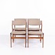 Set of four dining chairs designed by Erik Buch, made in rosewood with upholstered seats and ...