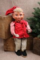 Cute, old shop Santa Claus with felt clothes, painted papier-mâché head and bendable arms and ...