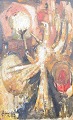 Josep Puigmartí Valls, abstract composition, oil on board, listed Spanish artist.Expressive ...