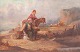 William Shayer, attributed, oil on canvas, British artist.Figurative landscape scene ...