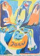 Asger Jorn, exhibition poster, listed Danish visual artist.Colourful lithographic exhibition ...