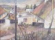 Watercolour on paper, indistinctly signed, dated 1926.Figurative landscape depicting houses, ...