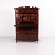 Antique 19th-century secretary desk with a fold-down writing surface and a detailed fitted ...