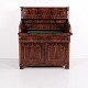 Antique mahogany secretary desk from the 19th century with a fold-down writing surface, green ...