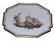 Royal Copenhagen Tête-à-tête serving tray featuring a scenic view of a Danish castle or manor ...