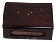 Rosewood box for a large matchbox, featuring small inlaid silver dots from 1950–1960.