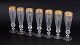 Theresienthal, set of seven champagne glasses.Set of seven crystal champagne glasses by ...
