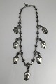 Georg Jensen Silver Necklace No. 37 (Green Agate) (1915-1930)Measures 41 cm (16.15 inch) ...