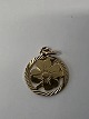 Four-leaf clover for Charms / Pendants 14 carat Gold.Stamped 585.Height with eyelet 1.8 ...