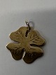 Four-leaf clover for Charms / Pendants 14 carat Gold.Stamped 585.Height with eyelet 1.9 ...