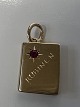 Book with inlaid red ruby ​​for Charms / Pendants 14 carat Gold.Stamped J. ...