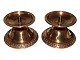 High-quality pair of brass pillar candle holders from P. Iversen Gørtleri in ...