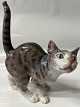Dahl Jensen porcelain figurine, Striped cat.Decoration number 1108.1st grade.Height ...