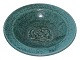 SaxboBowl with green glaze and ferret motif
