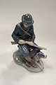 Royal Copenhagen Figurine - Hunter with Dog No. 1087Designed by Christian Thomsen. Light grey ...