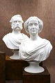 A pair of 19th century (1820-50) busts from Royal Copenhagen in biscuit of King Chr.d.IX & Queen ...