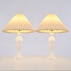 Pair of vintage Danish table lamps from the 1960s with sculptural white alabaster bases and ...
