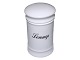 Royal Copenhagen porcelain, white spice jar with black text: Sennep.This product is only in ...