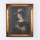 Vintage Portrait Print of a Woman with Feathered Hat 59 ...