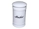 Royal Copenhagen porcelain, white spice jar with black text: Muskat.This product is only in ...