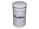 Royal Copenhagen porcelain, white spice jar with black text: Basilikum.This product is only ...