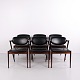 Set of six vintage Danish Modern Model 42 dining chairs designed by Kai Kristiansen and crafted ...