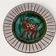 Haunsø Ceramics, bowl with fawn, green glaze, 16 cm in diameter *Good condition*