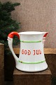 Old hand-painted earthenware Christmas jug with "Merry Christmas" and elf faces from ...