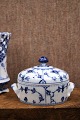 Butter lid jar with handle in Blue Fluted, Plain from Royal Copenhagen. Decoration number: ...