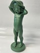 Ipsens Widow. Figure Nude girl with hat, Bornholm pottery.Jade green glazed ...