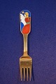Michelsen Christmas spoons and forks of Danish gilt sterling silver. Anton Michelsen Christmas ...