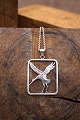 Vintage necklace with pendant by Christian Veilskov in silver. (Goldsmith in Copenhagen from ...