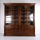 Large antique two-part library bookcase / display cabinet in dark oak, dating from circa ...