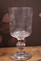 Old French souvenir wine glass with engraved writing and decorations "Souvenir De La Feté" H: ...