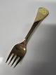 Year fork 1985 Georg Jensen, Cow driver.Gold plated sterling silver.Length 14.8 ...