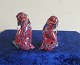 Murano glass, pair of dog sitting 10cm