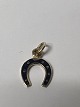Horseshoe with blue enamel for Charms / Pendants 14 carat Gold.Stamped 585.Height with ...
