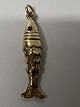 Fish with 2 red stones for Charms / Pendant 14 carat Gold.Stamped HS 585.Height with ...