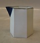 Angular pitcher 8.5 x 8.8 cm  blue decoration Signered Bodil Manz: Bodil Manz (b. 1943, ...