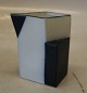Bodil Manz: Angular pitcher 8.5 x 7.2 cm  blue decoration SigneredBodil Manz (b. 1943, ...