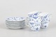 Royal Copenhagen, Blue Fluted Half Lace, set of six coffee cups and saucers.Set of six ...