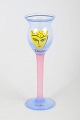 Ulrica Hydman-Vallien for Kosta Boda, hand-painted art glass vase.Decorative art glass vase ...