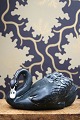 Black stone swan designed by Jeanne Grut (1927-2009) for Royal Copenhagen. Decoration number: ...