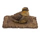 Vienna Bronze in the shape of a bird by Franz Bergmann signed: "Geschützt Österreich Deutschland ...