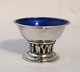 Georg Jensen. Sterling silver salt cellar with blue enamel. Design 180. Diameter 5.5 cm. ...