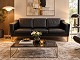 Stouby Eva 3-seater sofa – Black Madrid leather with ...