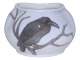Small Royal Copenhagen Art Nouveau vase decorated with a raven.The factory mark shows that ...