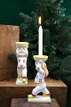Old Aluminia faience candlestick with a gnome holding ...