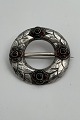 Early Georg Jensen Silver Brooch with Green Stones No. 4