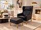 1.469Exclusive Mogens Hansen MH195 wingback chair with footstool – Premium leather. Original ...